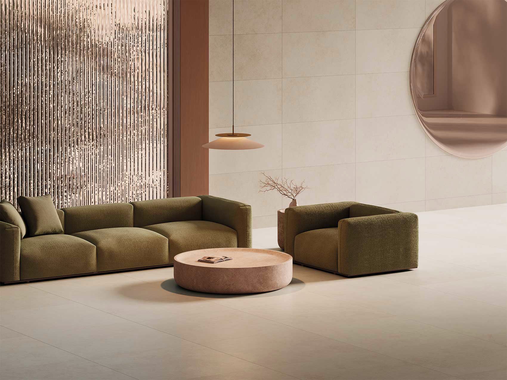 Grain Stone Sand – 60 × 60 cm – Raumansicht