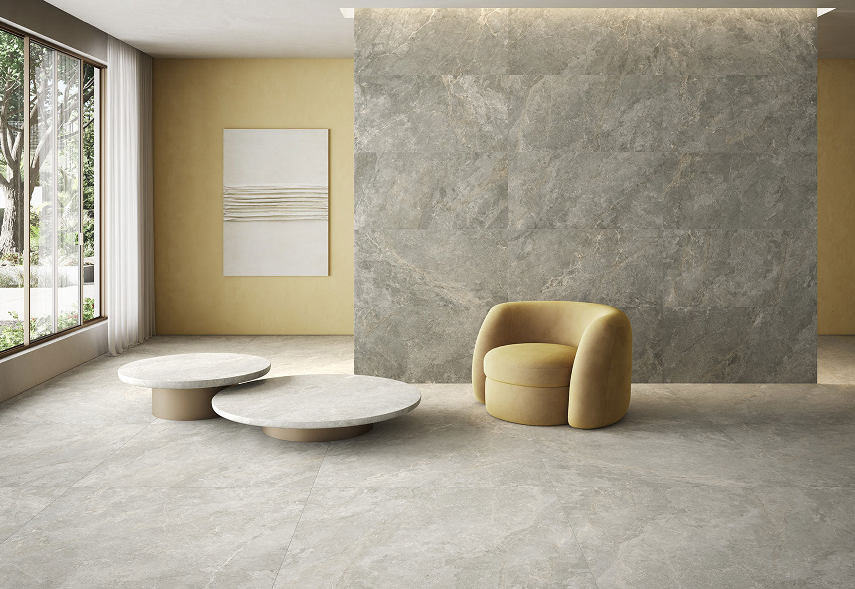 Mylos Grey – 90 × 90 cm – Raumansicht