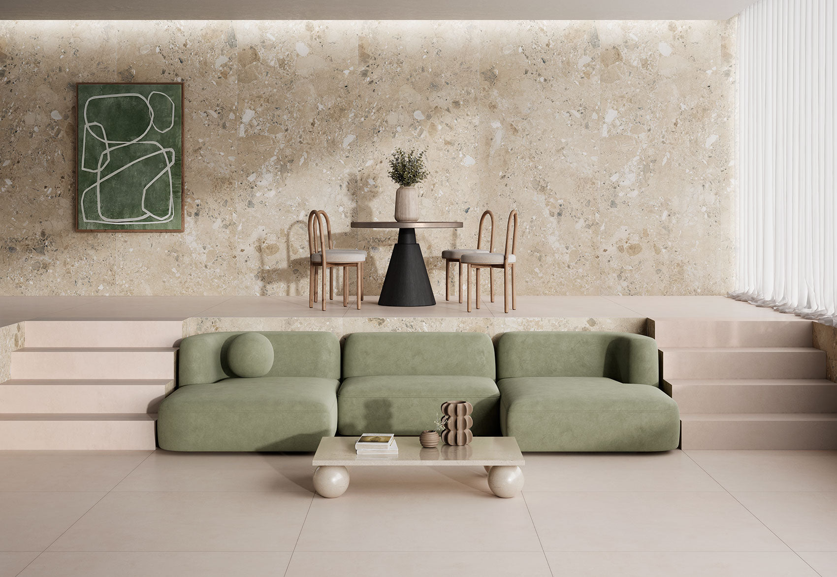 Ura Beige – 120 × 280 cm – Raumansicht