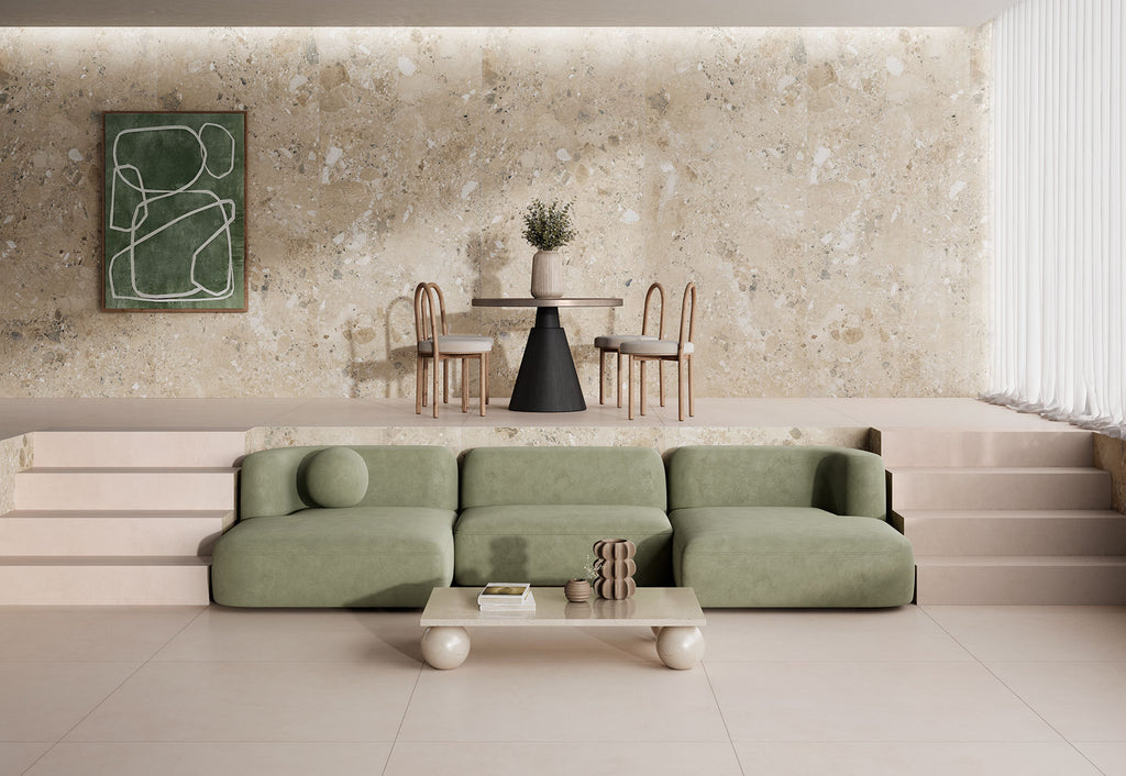 Ura Beige – 90 × 90 cm – Raumansicht