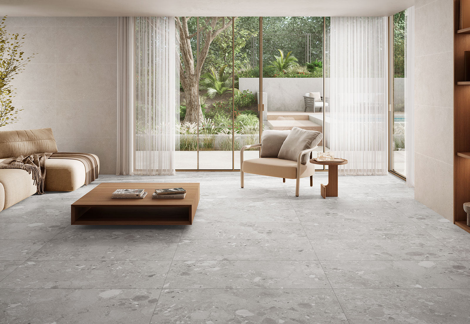 Ura Grey – 90 × 90 cm – Raumansicht