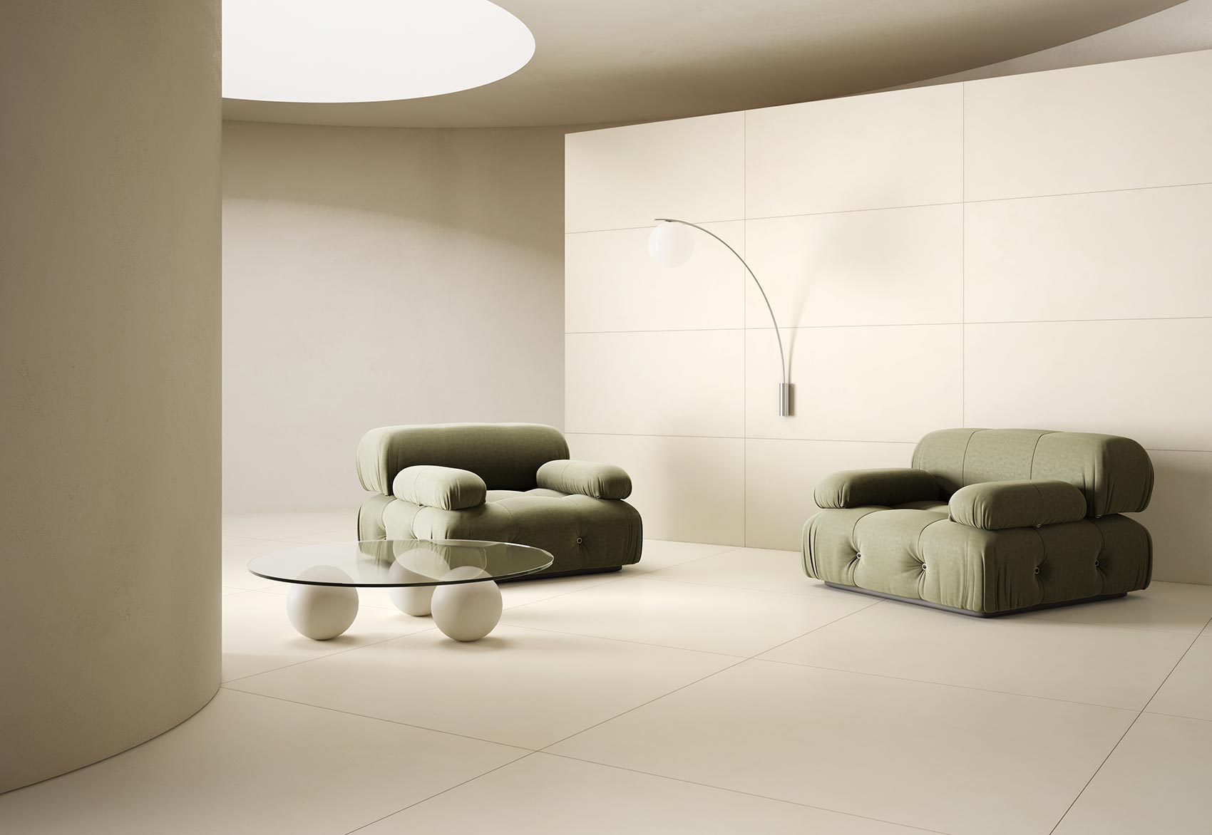 Ziro Crema – 60 × 120 cm – Raumansicht