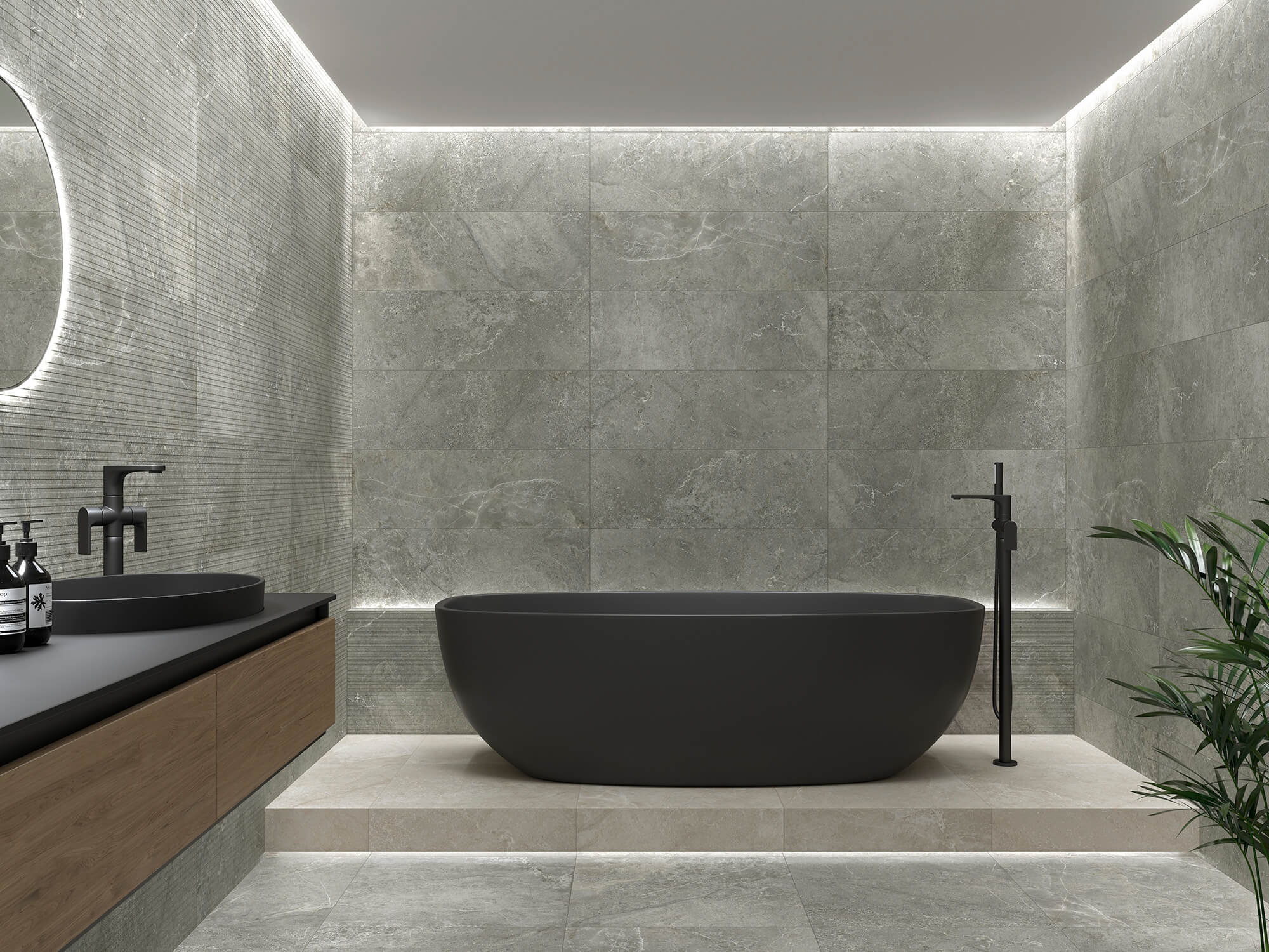 Nature Gris – 30 × 90 cm – Raumansicht