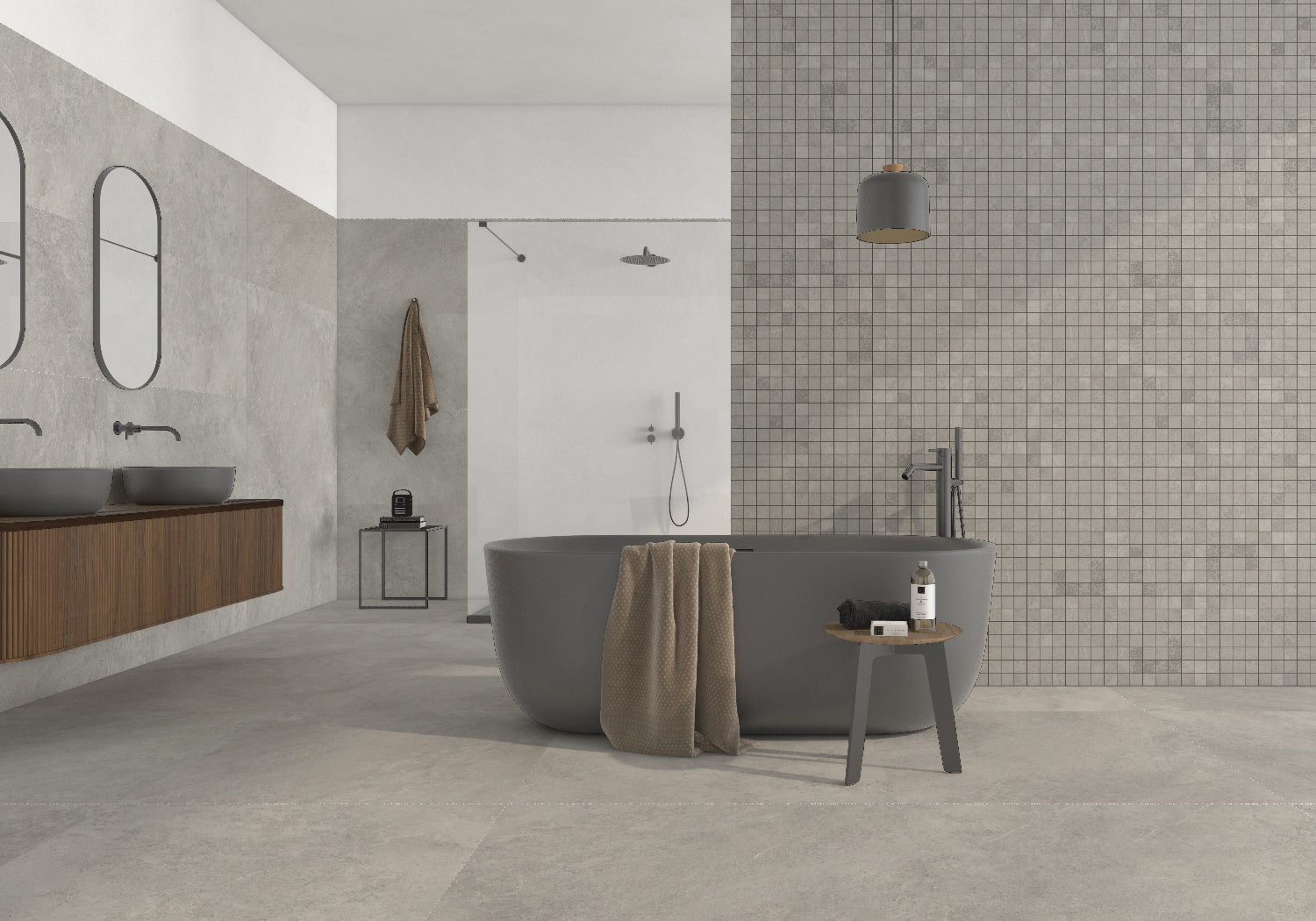 Bianco Siberia Greige – 100 × 100 cm – Raumansicht