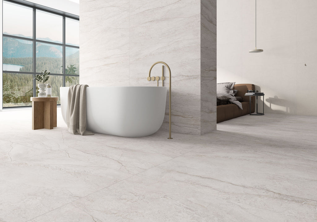 Breccia White – 60 × 120 cm – Raumansicht