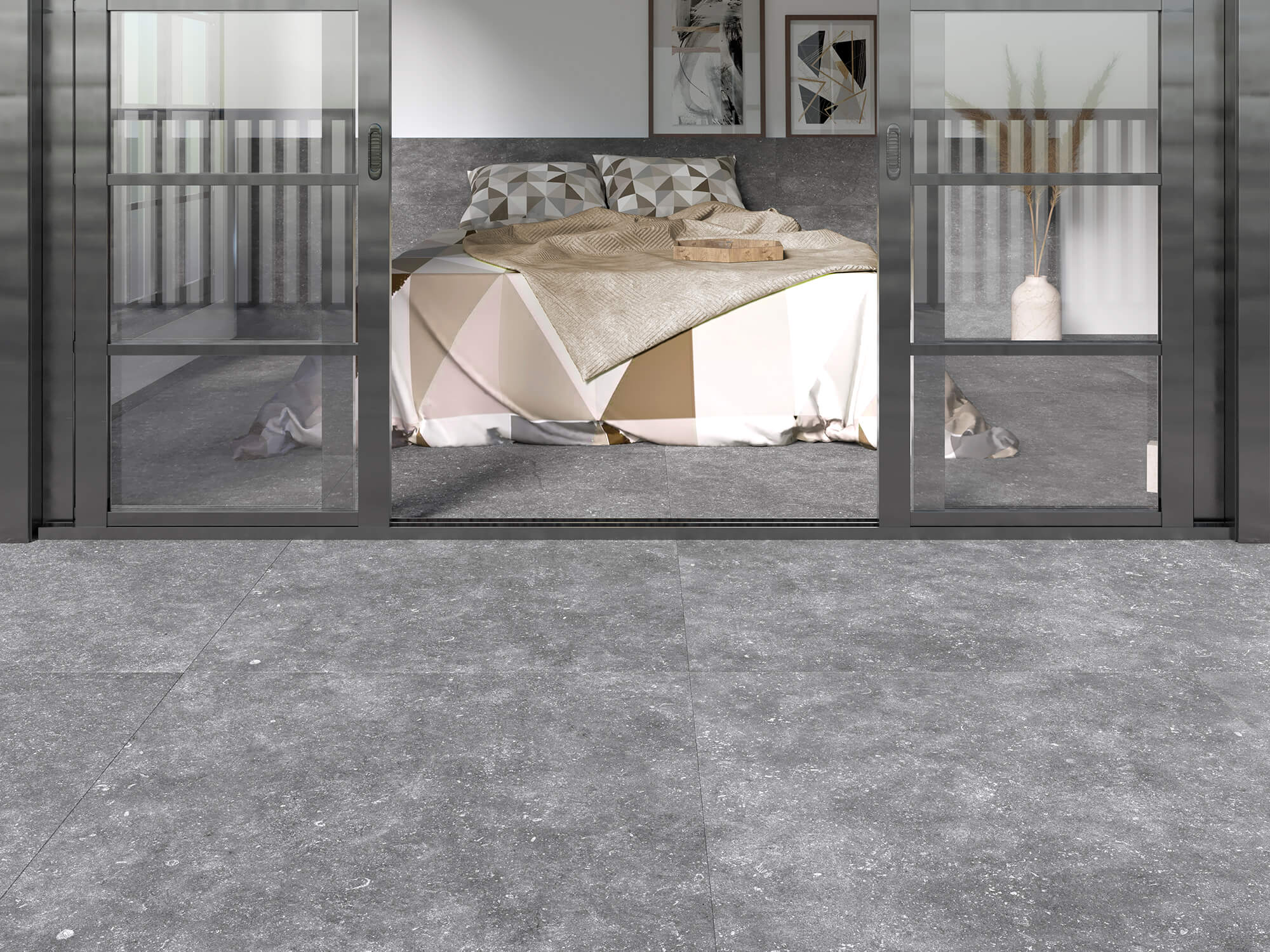 Grain Stone Silver – 100 × 100 cm