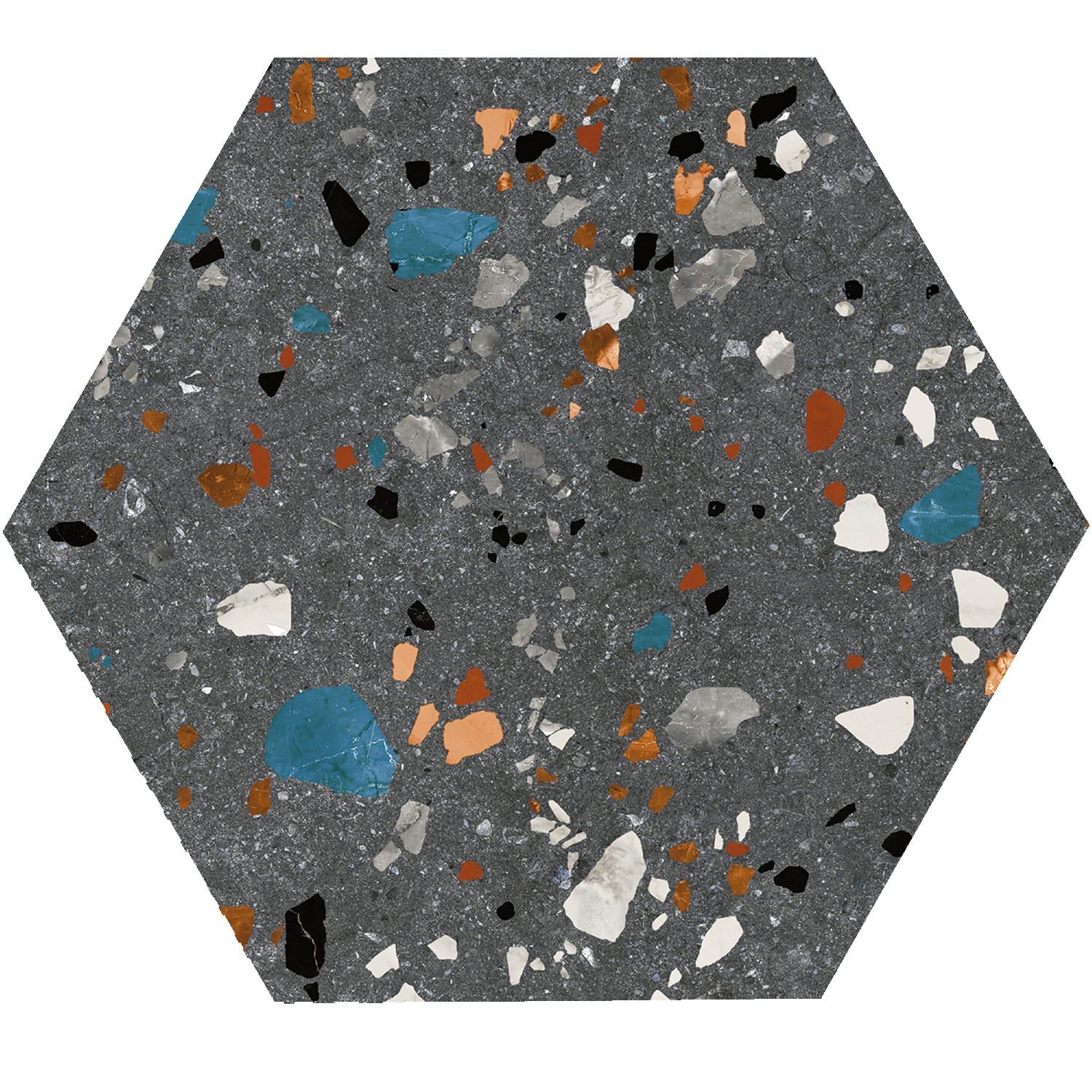 Hex Gobi Nero – 20 × 24 cm – Fliese