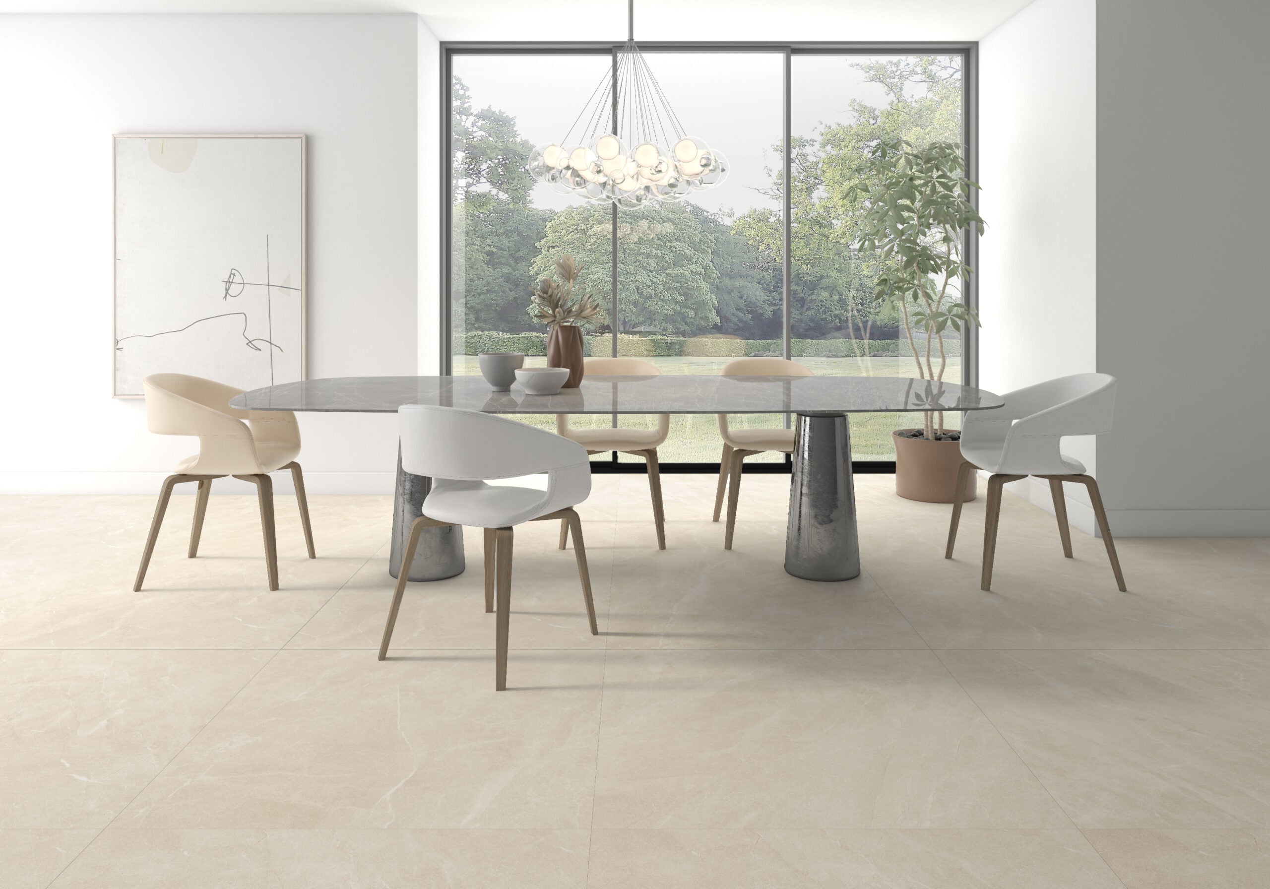 Isea Sand – 90 × 90 cm – Raumansicht