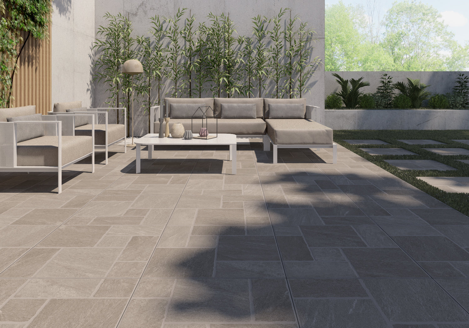 Italica Grey – 45 × 45 cm – Raumansicht