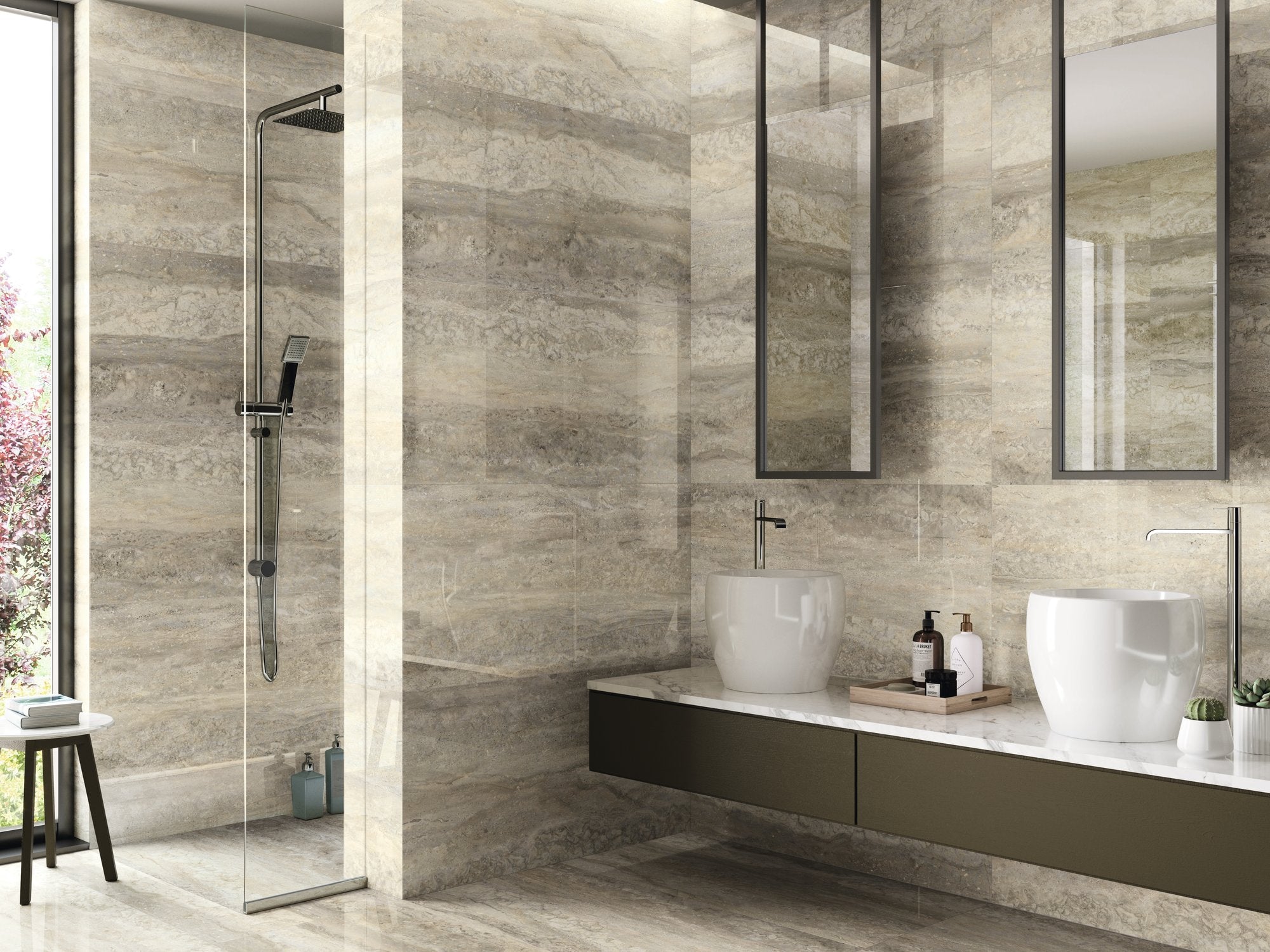 Travertino Brescia – 60 × 60 cm – Raumansicht