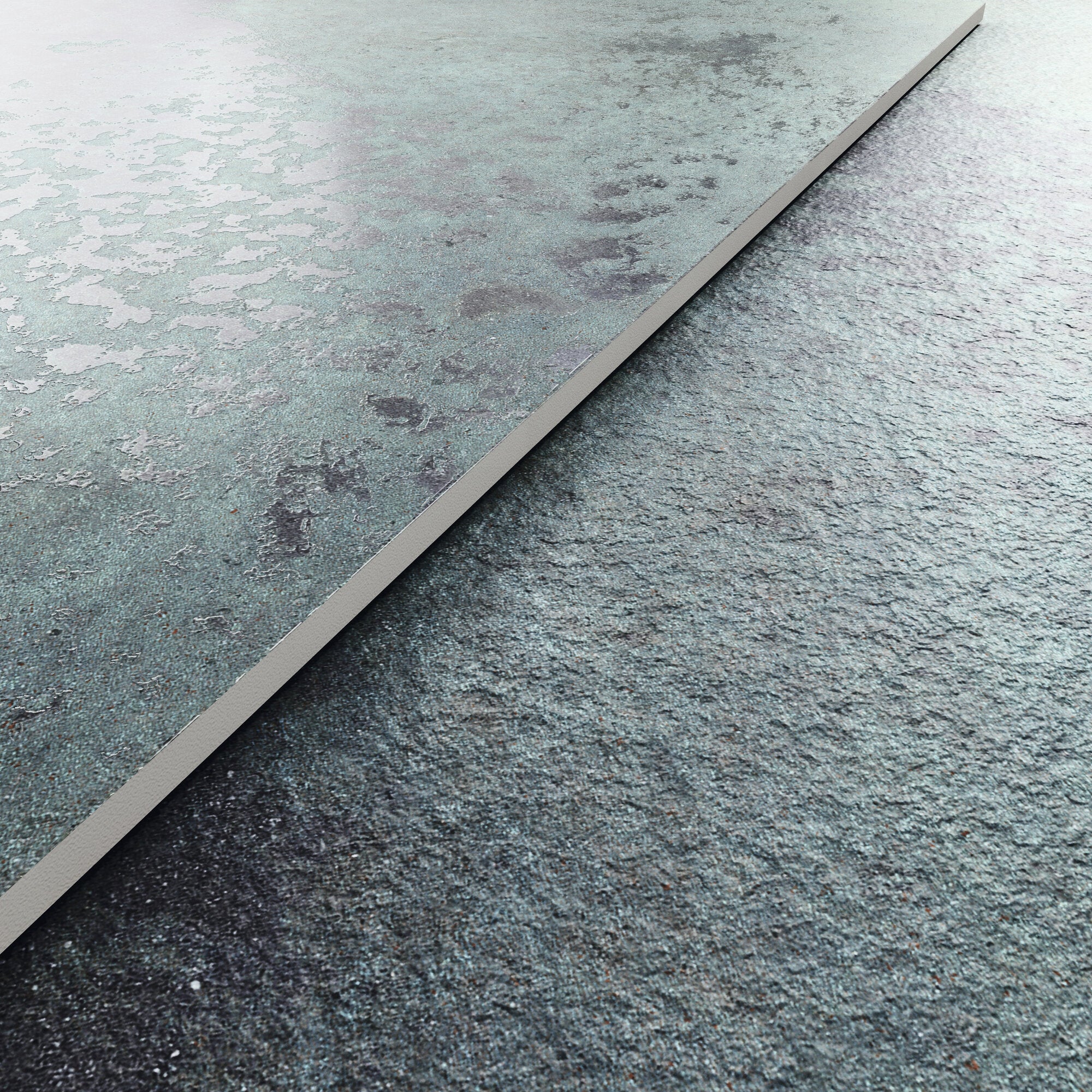 Reef Aquamarine – 120 × 120 cm – Raumansicht