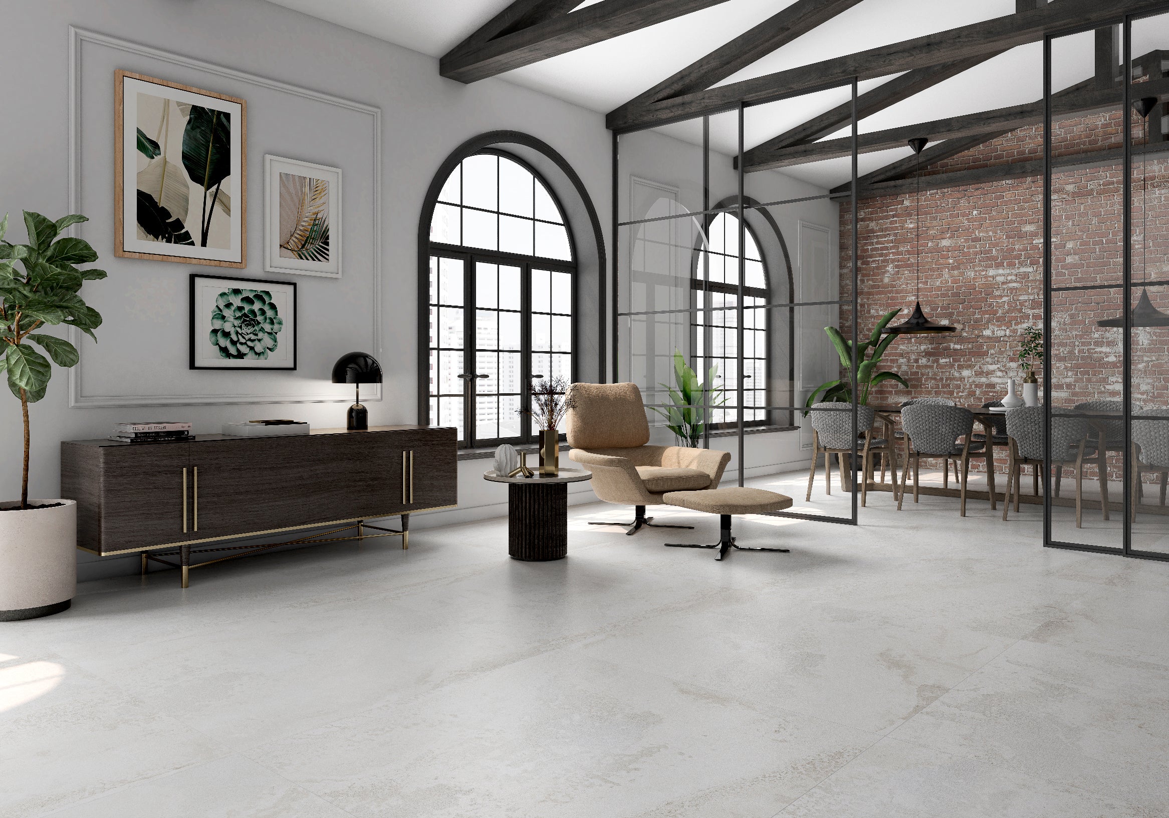 Iron White – 120 × 120 cm – Raumansicht
