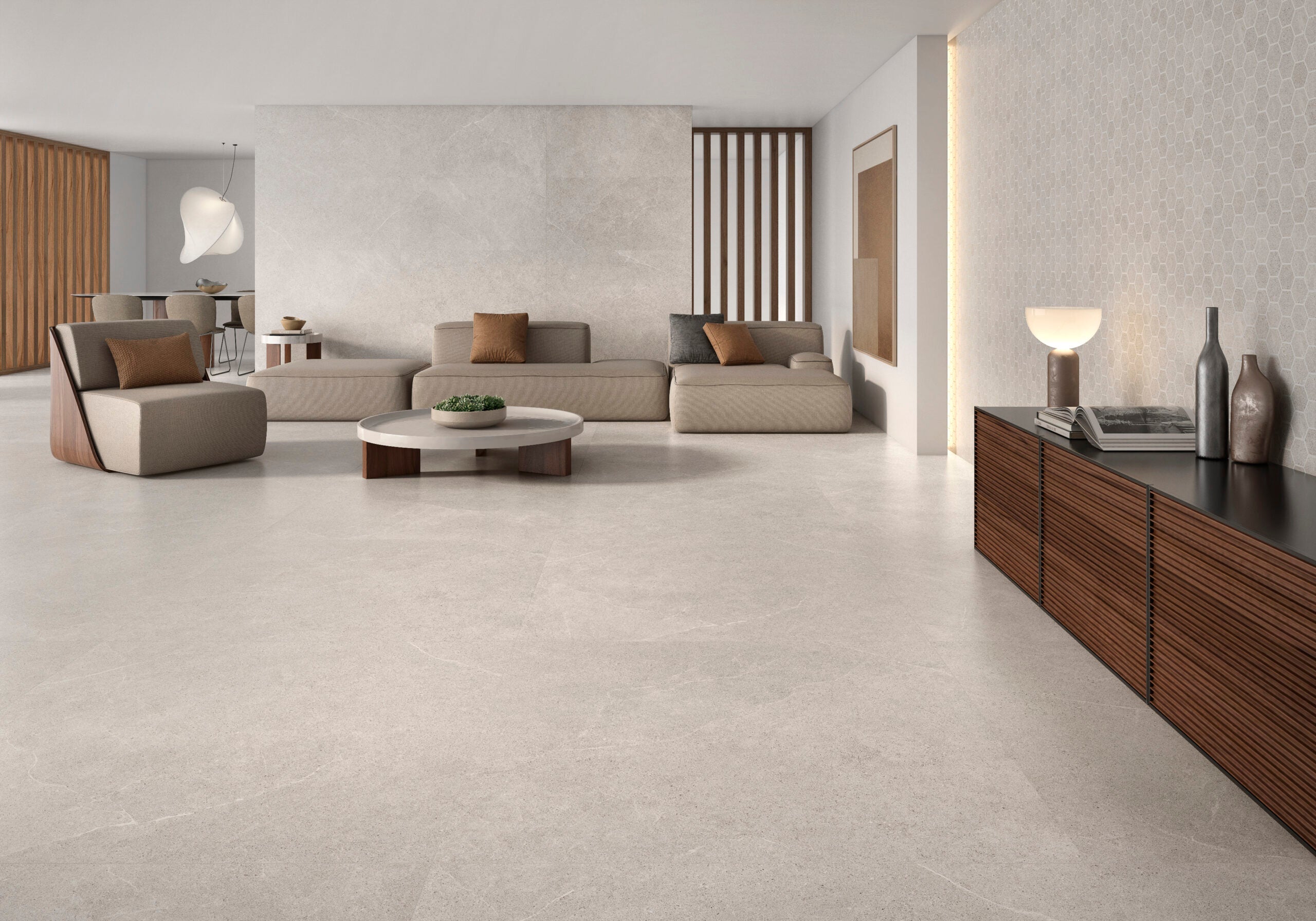 Gv Lab Stonehill Pearl matt – 60 × 120 cm – Raumansicht