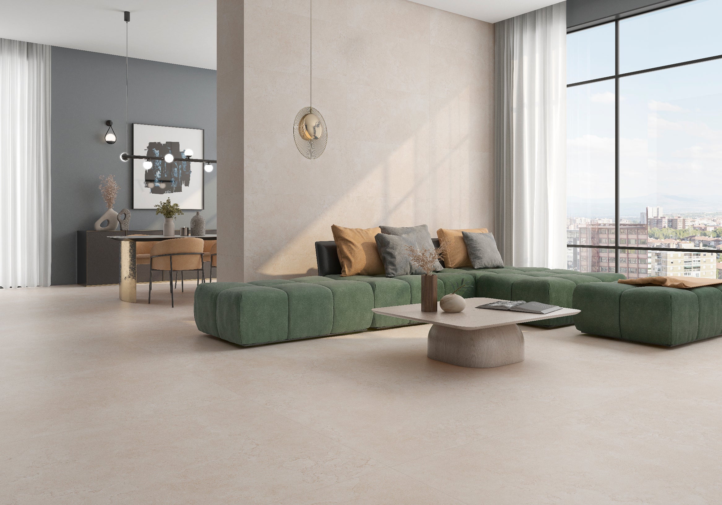 Cross Easton Crema – 60 × 120 cm – Raumansicht