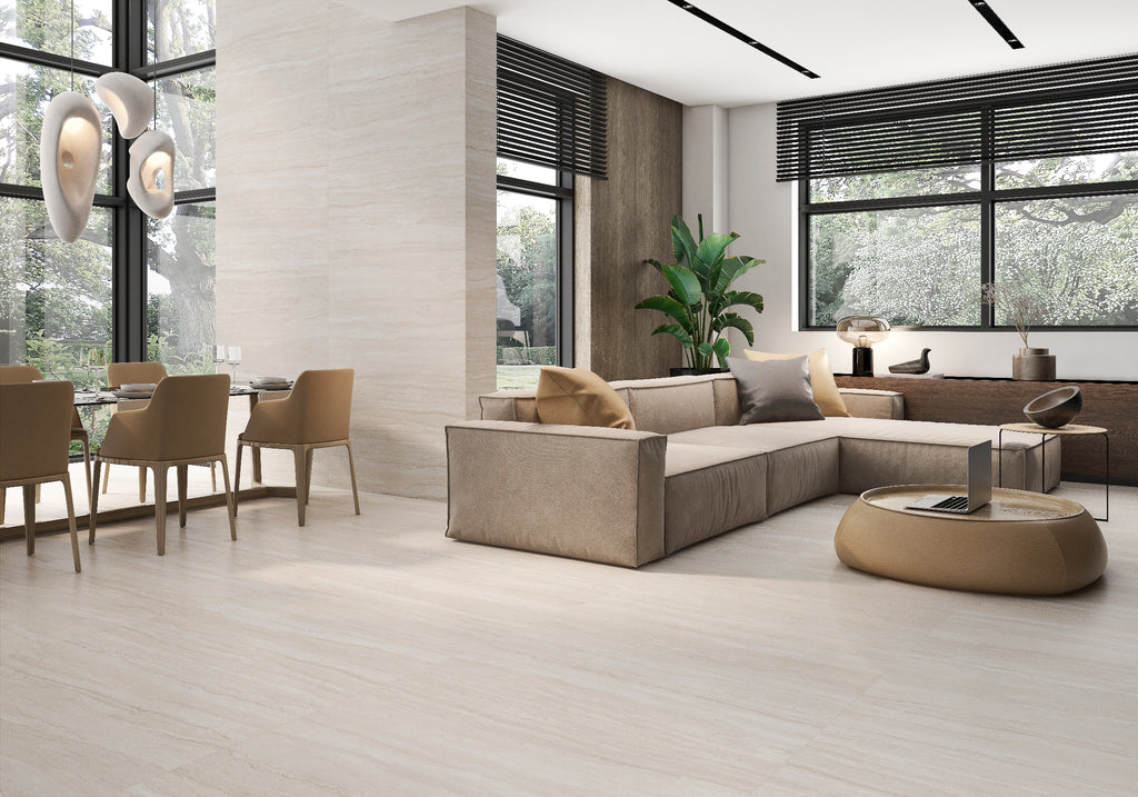 Vein Easton Crema – 60 × 60 cm – Raumansicht