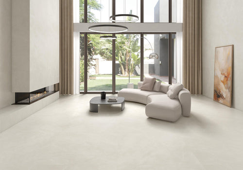 Athika Marfil poliert – 120 × 120 cm – Raumansicht