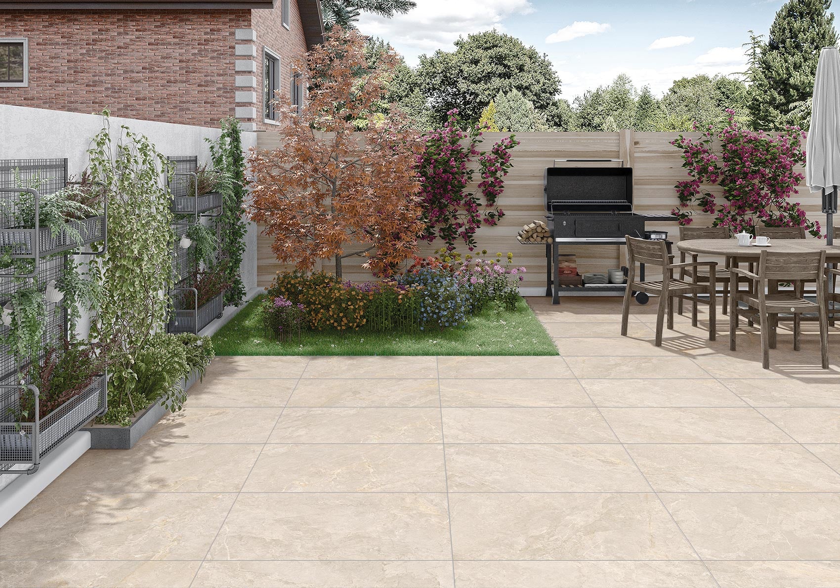 Mylos Beige – 60 × 60 cm – Raumansicht