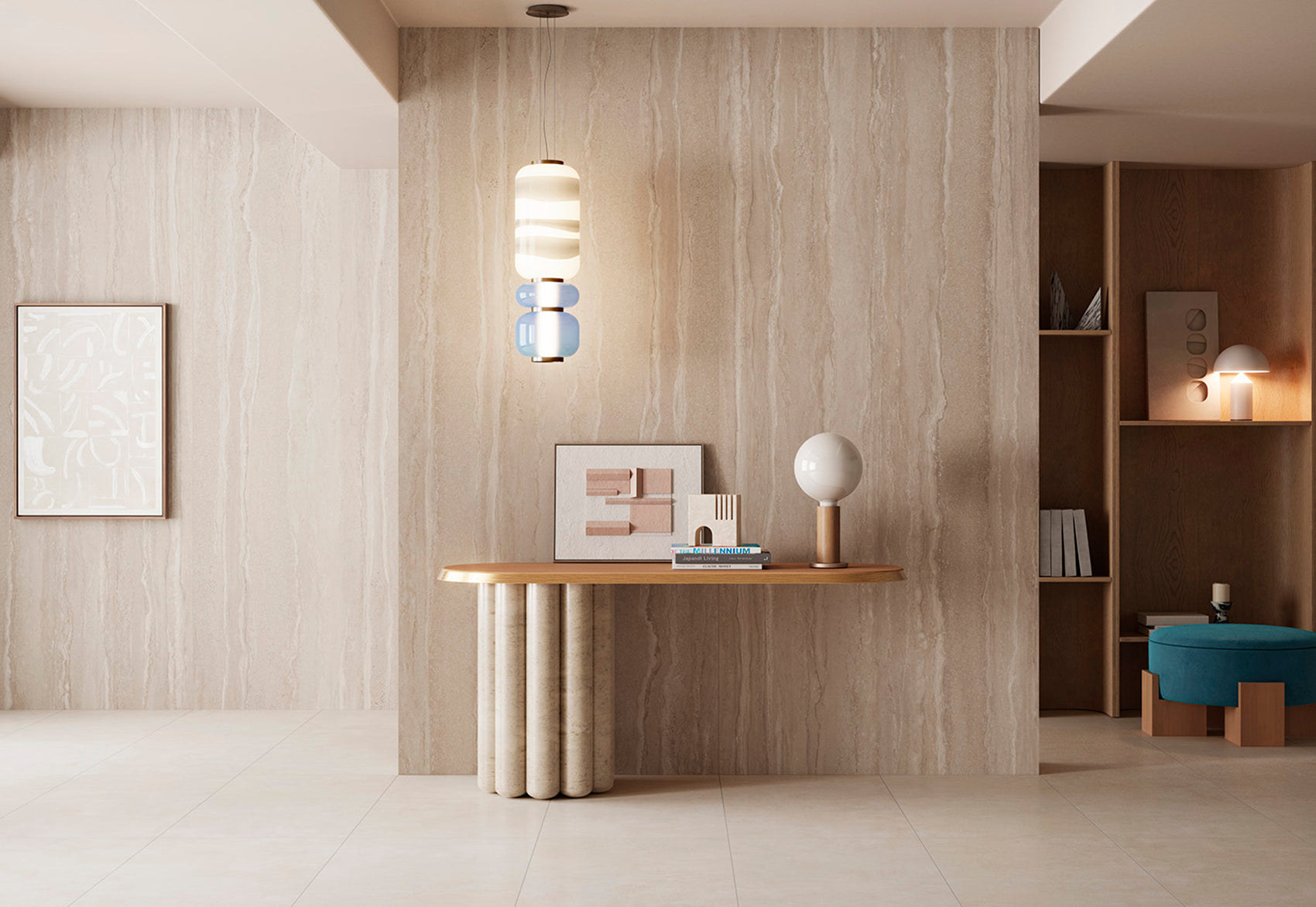 Navona Beige – 120 × 120 cm – Raumansicht