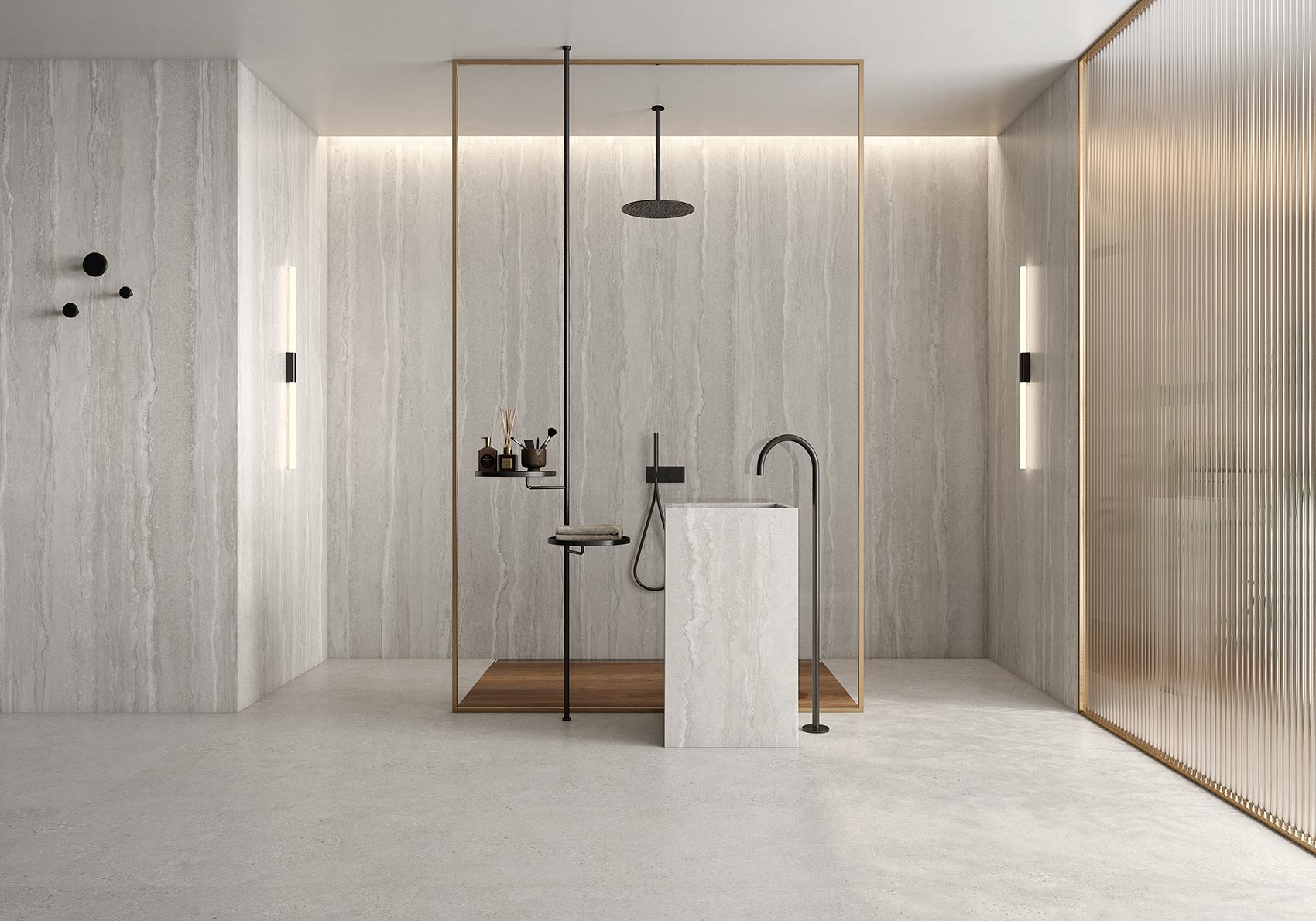 Navona Bianco – 120 × 120 cm – Raumansicht
