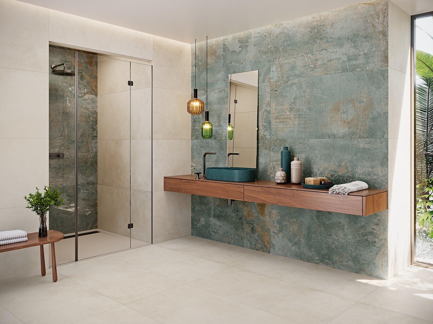 Oxyde Turquoise – 60 × 120 cm – Raumansicht