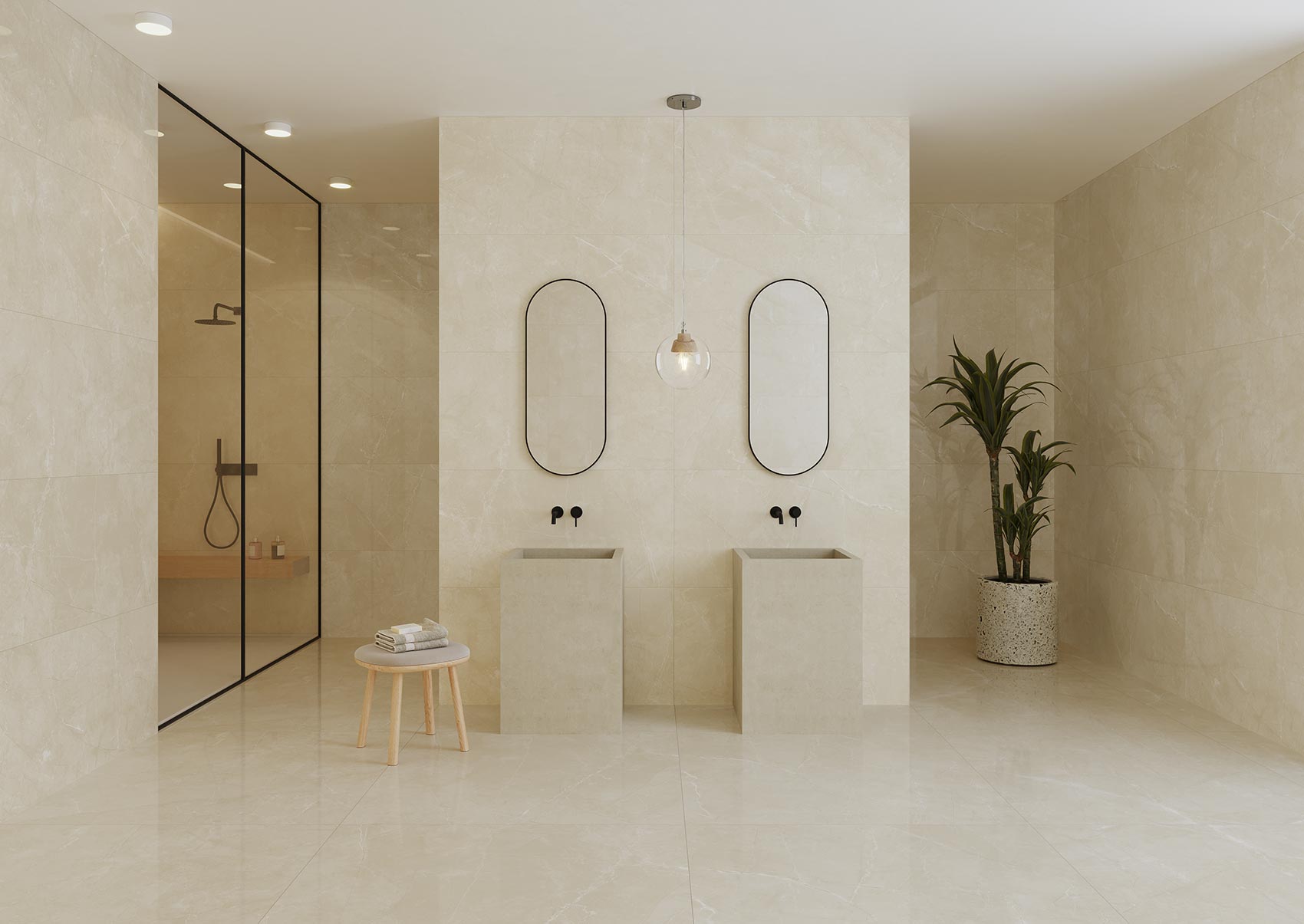 Tekali Crema – 60 × 120 cm – Raumansicht