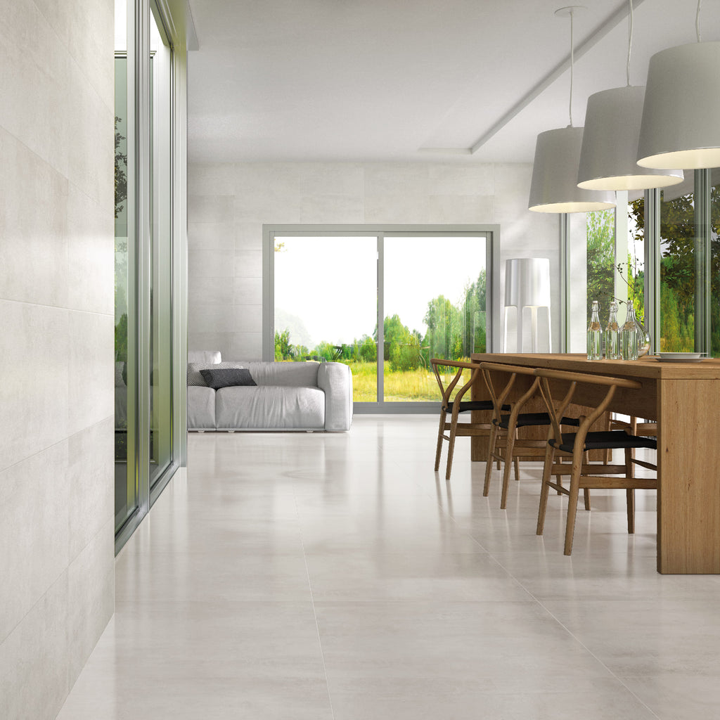 Beton Blanco – 45 × 45 cm – Raumansicht