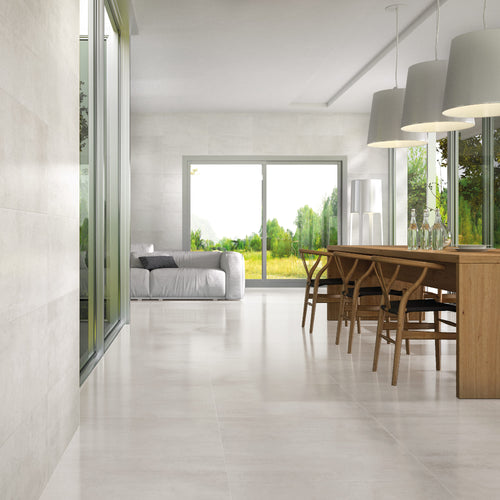 Beton Blanco – 45 × 45 cm – Raumansicht