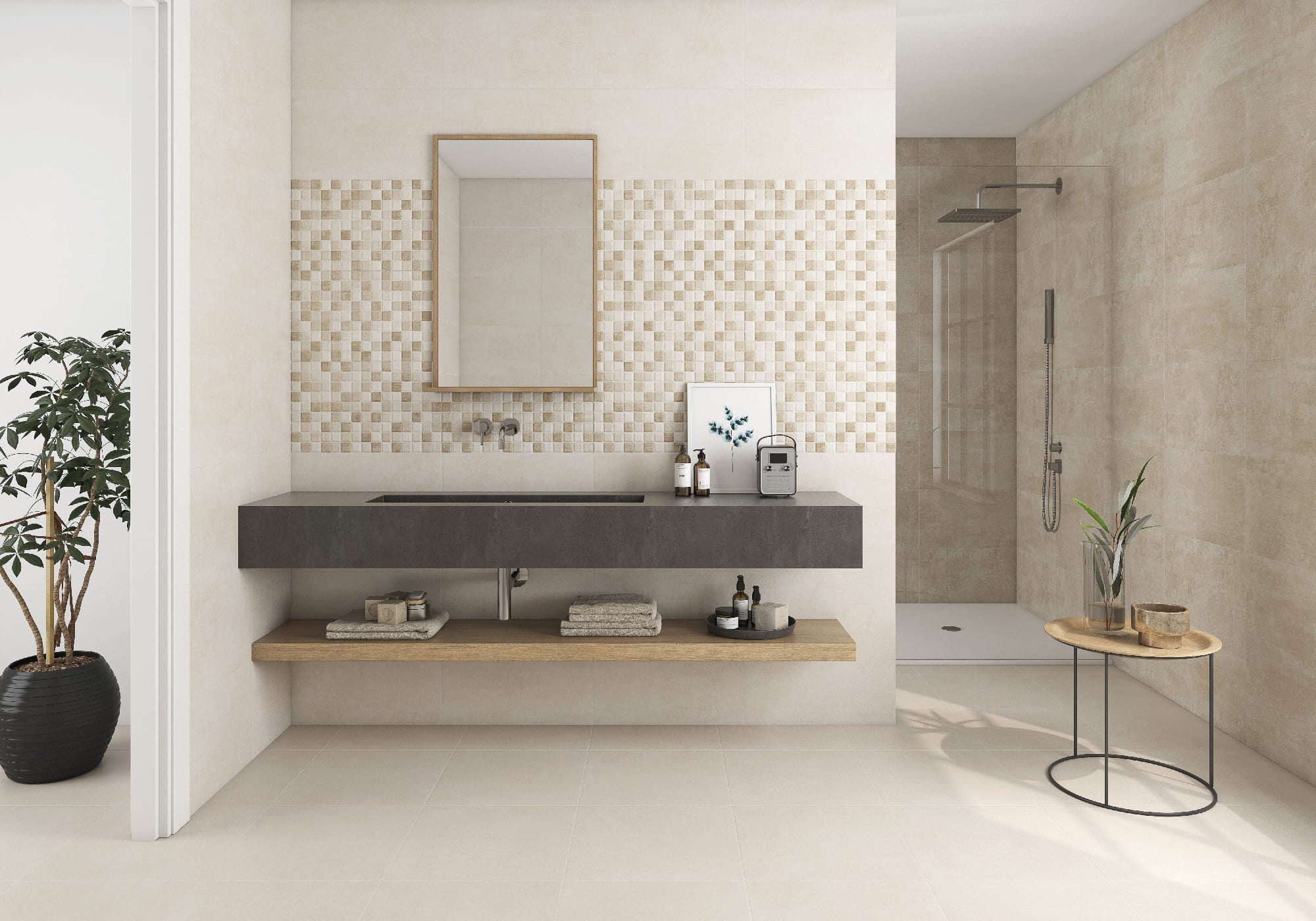 Domino Taupe – 33.3 × 55 cm – Raumansicht