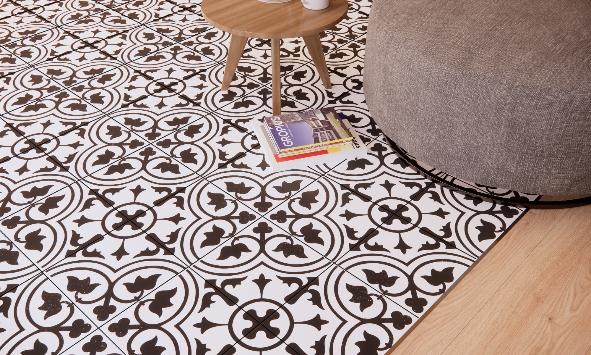 Pre Dover Black – 45 × 45 cm – Raumansicht