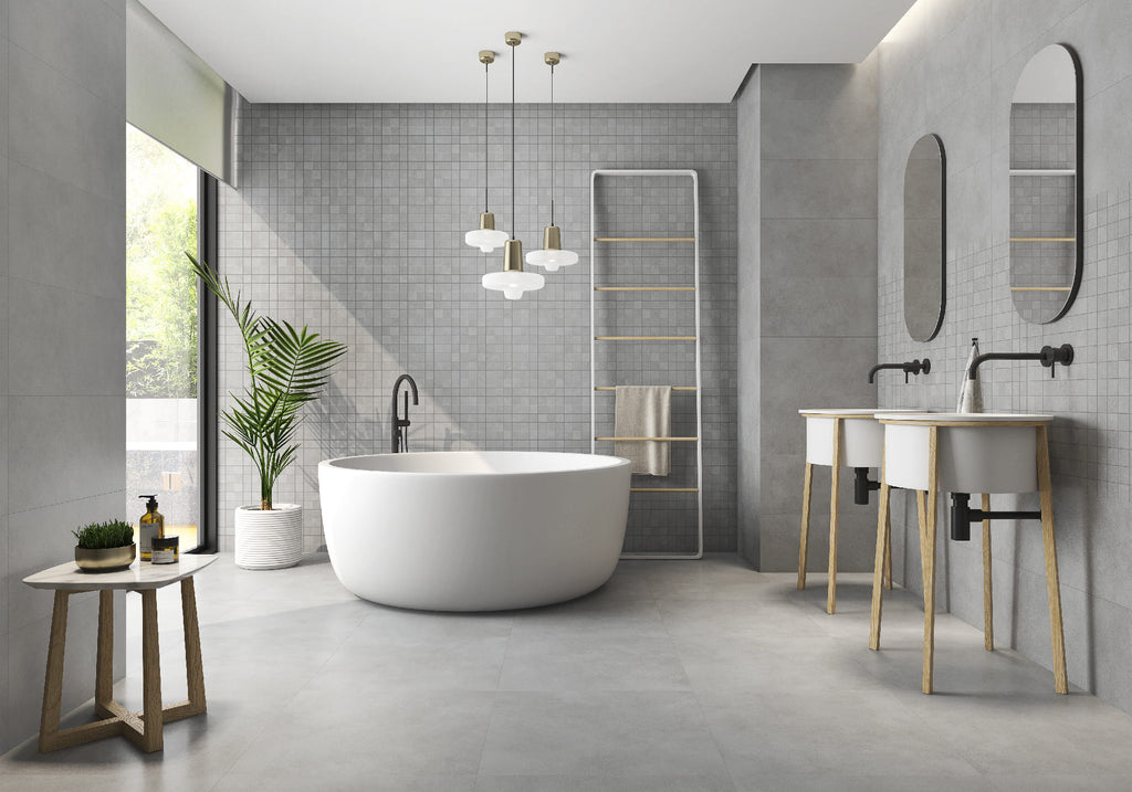 Etna Gris – 90 × 90 cm – Raumansicht