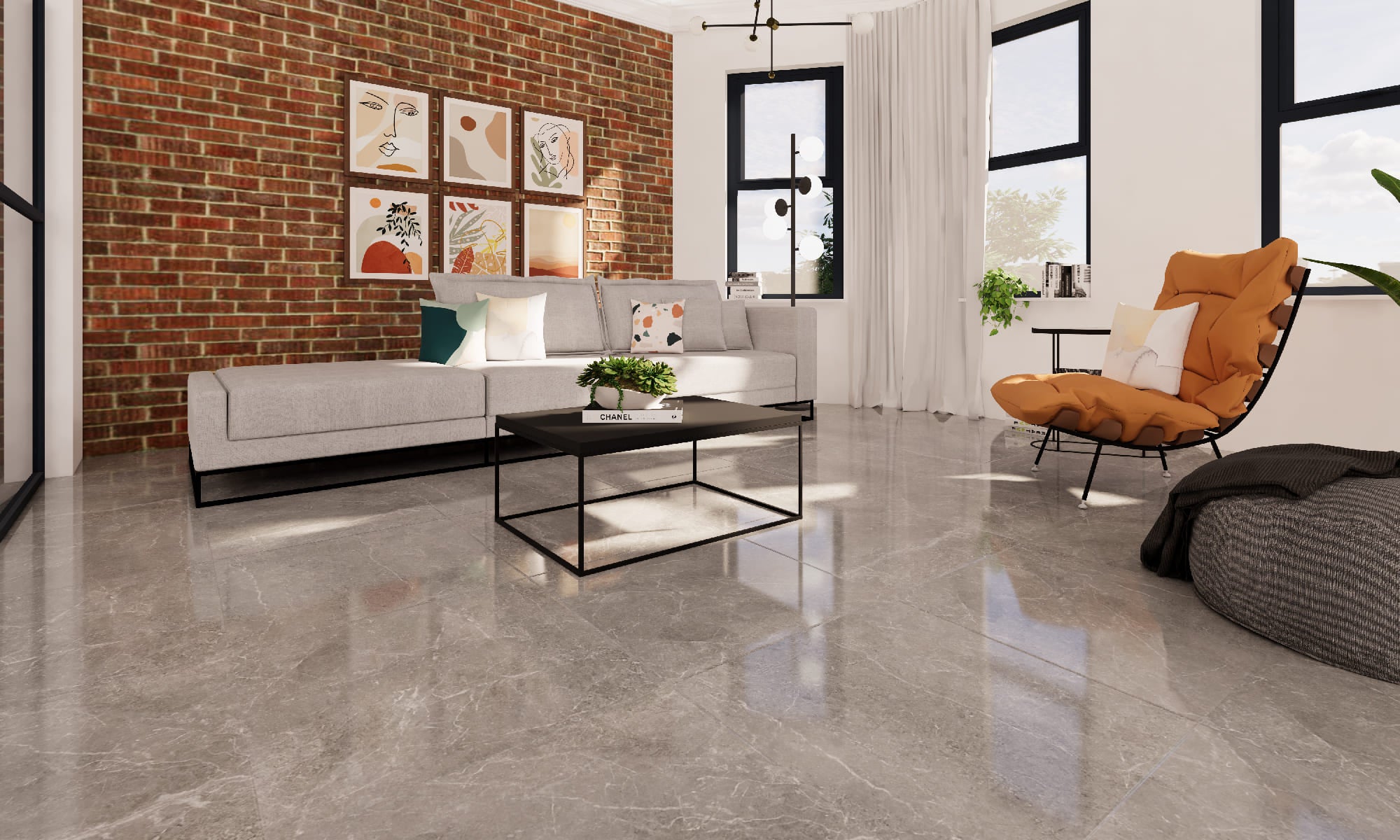 Kibal Gris – 60.8 × 60.8 cm – Raumansicht