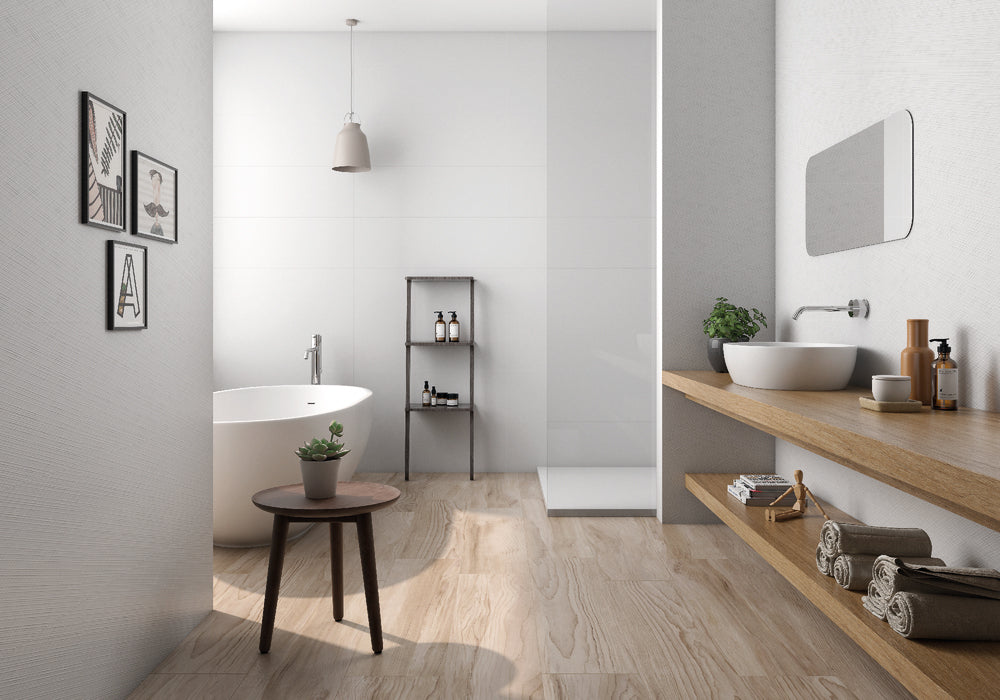 White Rlv. Atik Blanco – 30 × 90 cm – Raumansicht