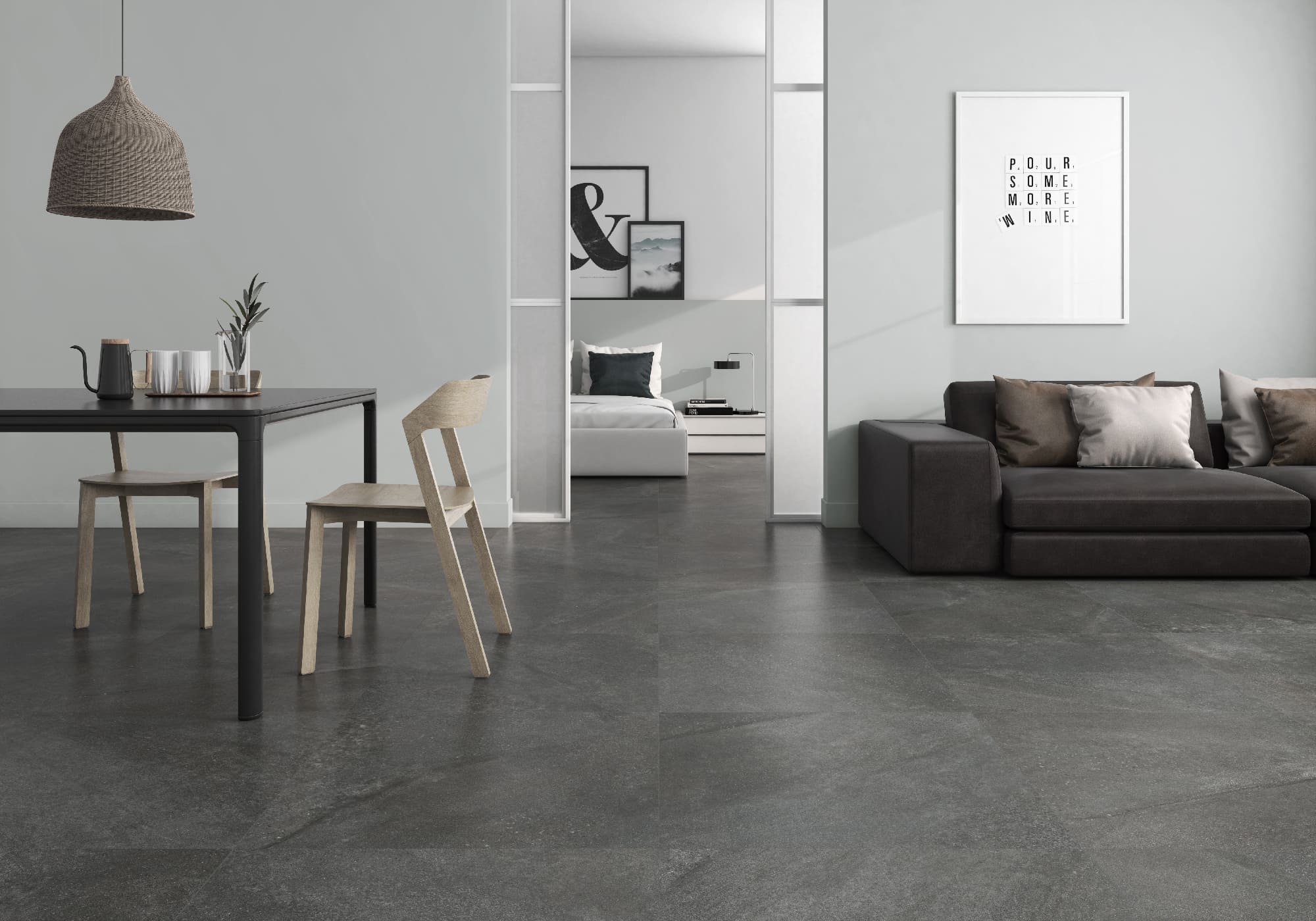 Shins Grafito – 75 × 75 cm – Raumansicht