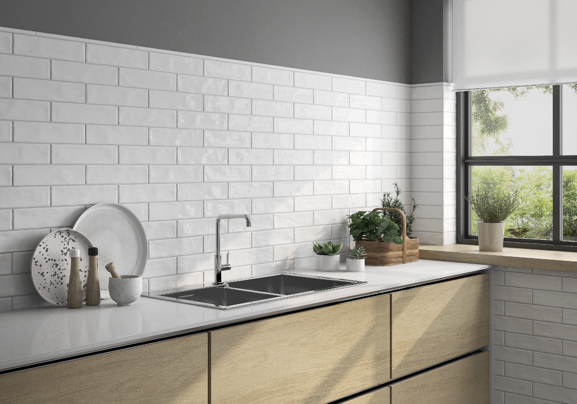 Shiny White – 22.3 × 22.3 cm – Raumansicht