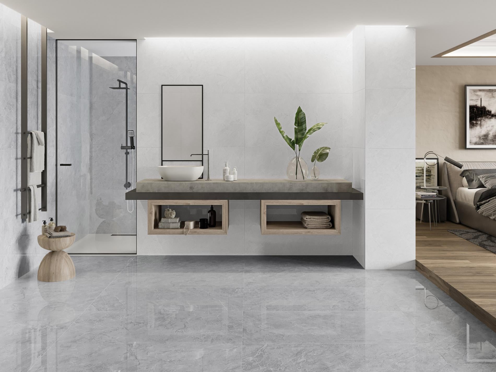 Belvedere Cr.Belvedere White poliert – 75 × 150 cm