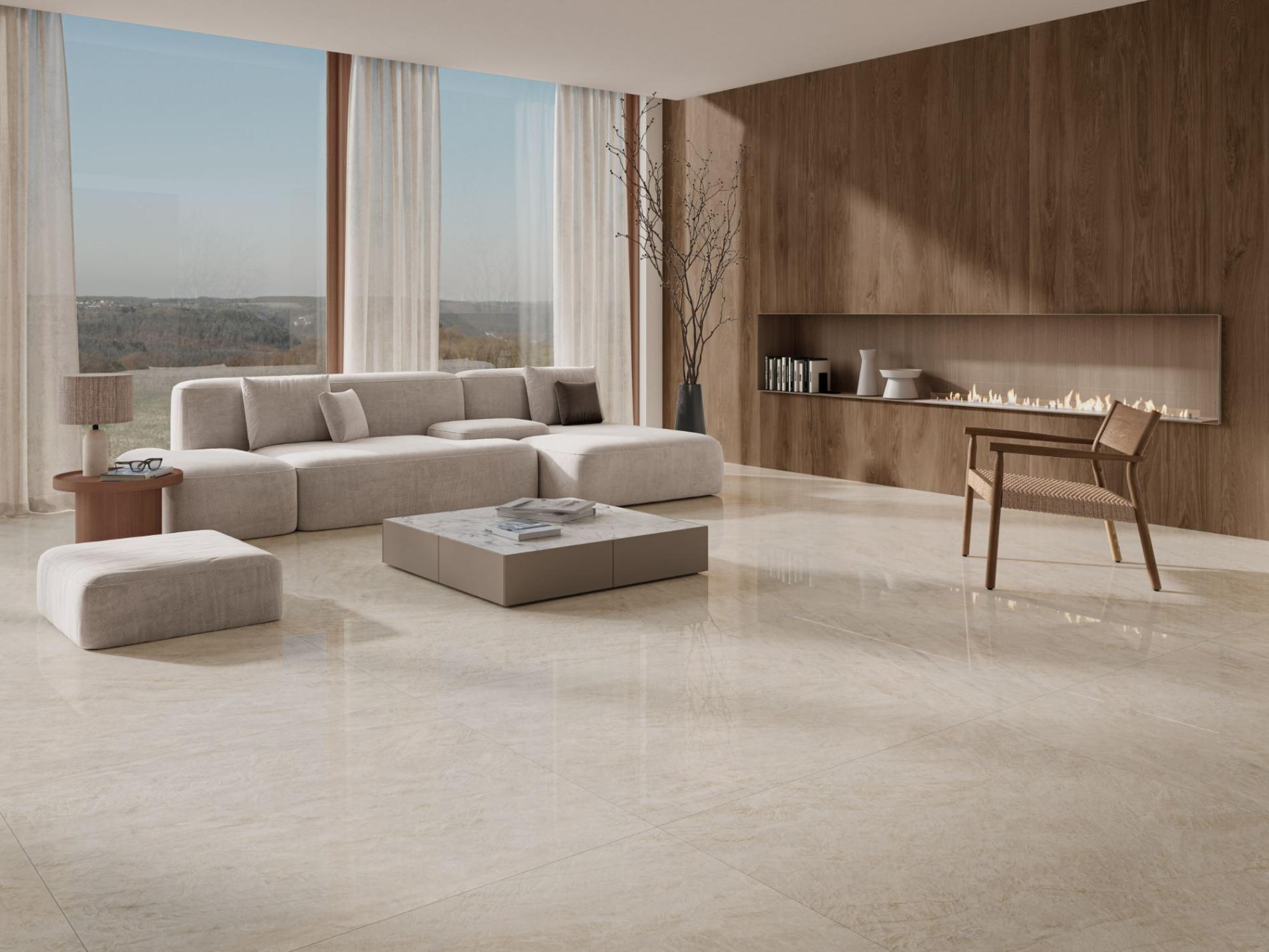Crown Cream poliert – 120 × 120 cm